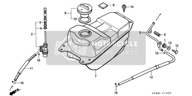 Honda PK50SM 1991 Réservoir d'essence pour un 1991 Honda PK50SM